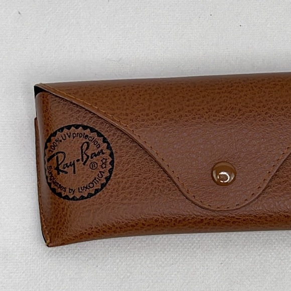 Ray-Ban Brown Leather Case with Microfiber Cloth - Picture 2 of 5